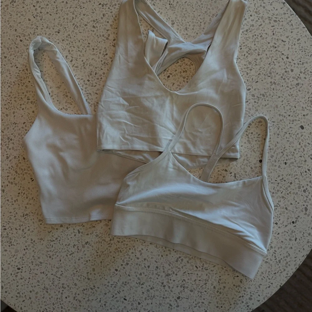 Lululemon Athletica White Sports Bras Trio - Picture 1 of 3